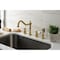 Kingston Brass Widespread Kitchen Faucet with Brass Sprayer, Brushed Brass KB1797BPLBS - alternate 3